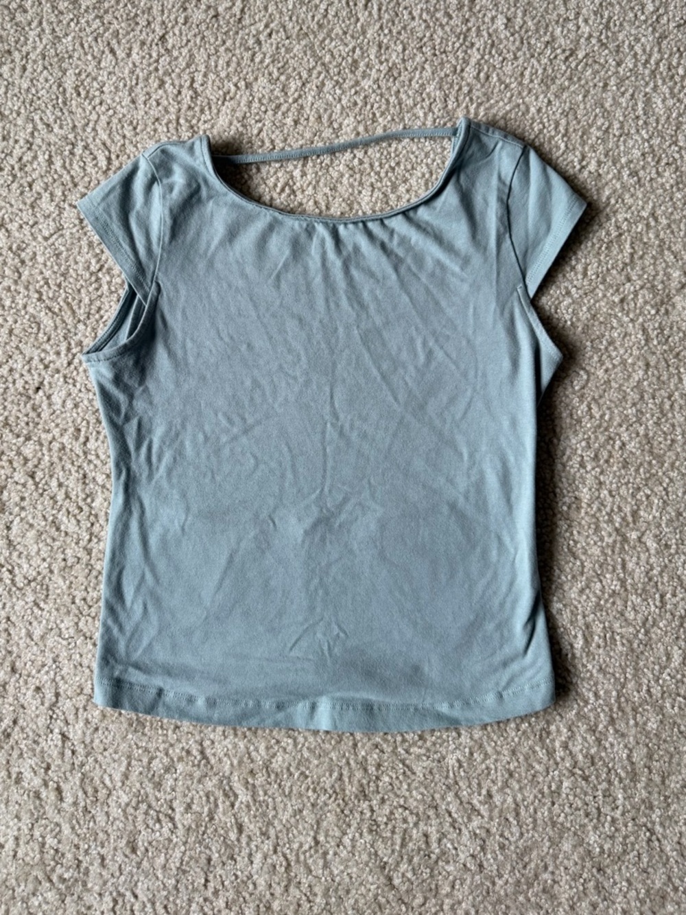 Garage Light Blue Short Sleeve Scoop Neck Top